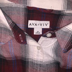 AVA & VIV Button down Shirt plaid